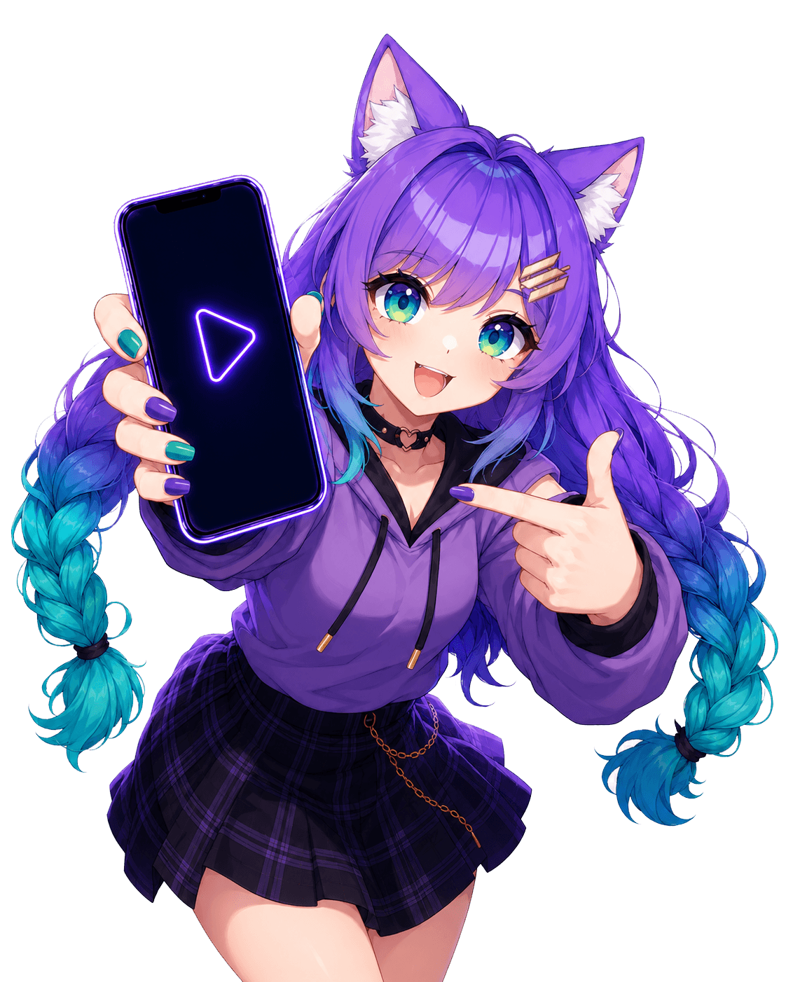 Solana Stream mascot holding a phone